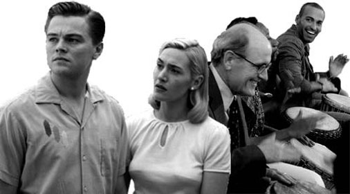 Images of Leonardo DiCaprio & Kate Winslet in Revolutionary Road and Richard Jenkings & Haaz Sleiman in The Visitor